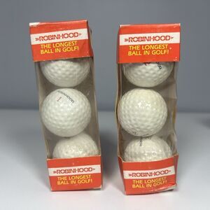 RARE NEW VTG Robinhood  BANNED Golf Balls (1/2 Dozen) #1 & #2 The Longest Ball